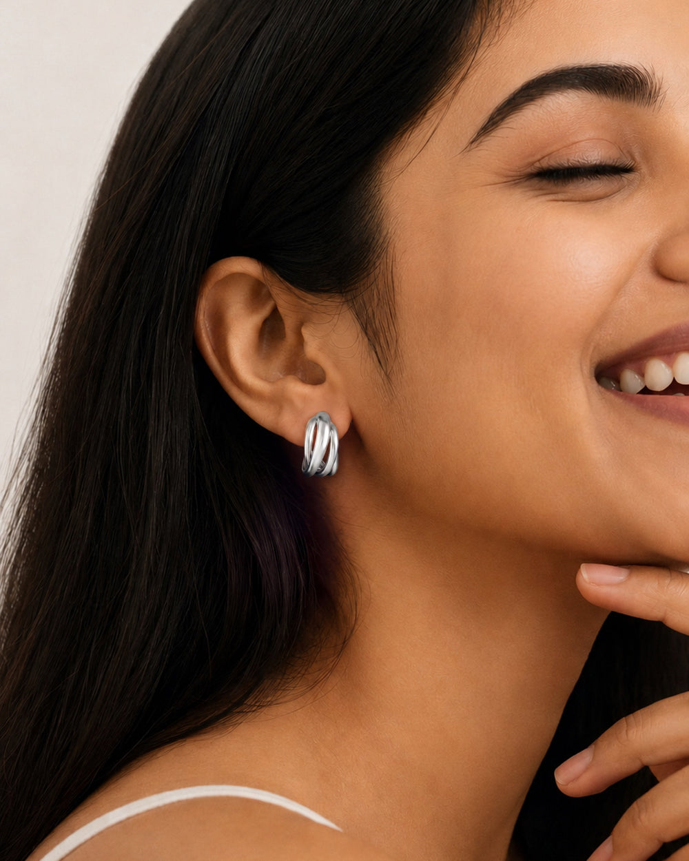 Basics Asti Earrings in 925 sterling silver, shown worn