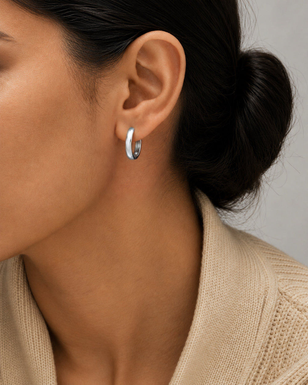 Basics Bormio Earrings in 925 sterling silver, shown worn