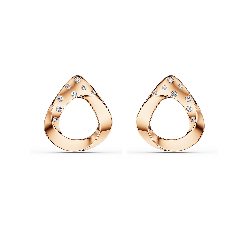 Helix Nautilo Earrings in 18kt rose gold vermeil over 925 sterling silver, front view