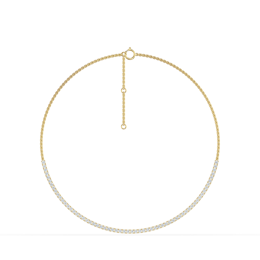 Tennis Celeste Necklace in 18kt gold vermeil over 925 sterling silver, front view