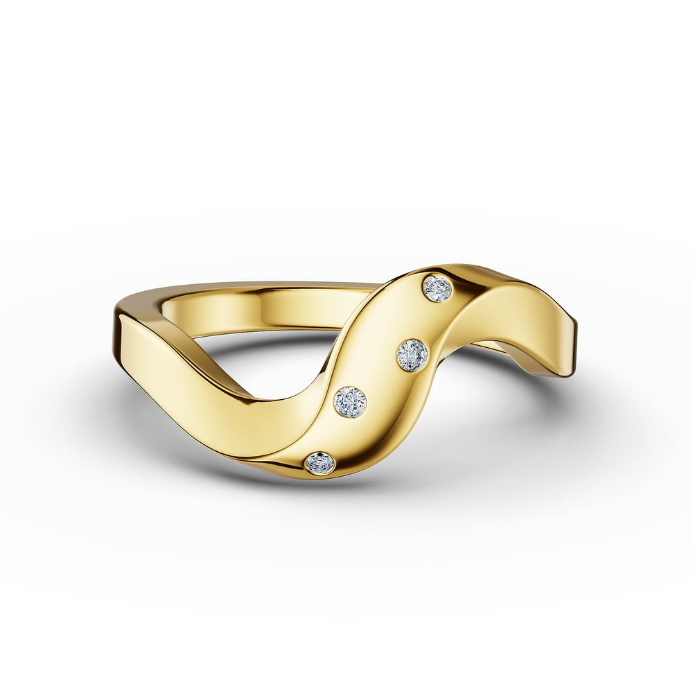 Helix Voluta Ring in 18kt gold vermeil over 925 sterling silver, top view