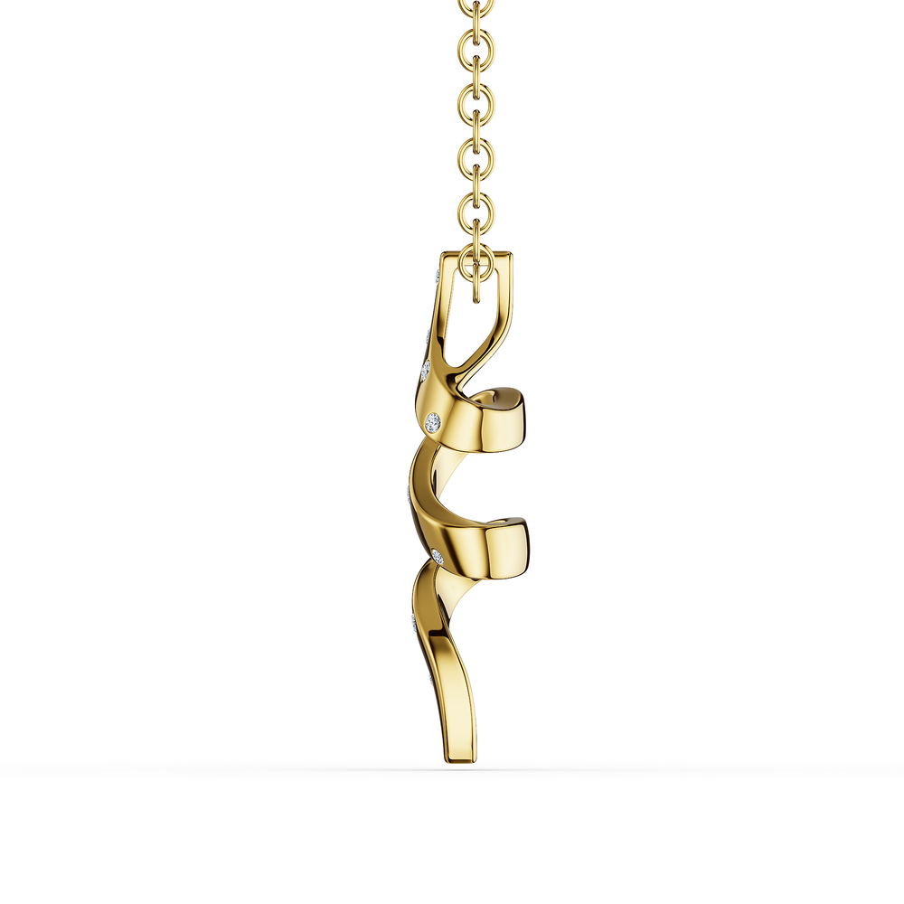 Helix Voluta Pendant in 18kt gold vermeil over 925 sterling silver, side view