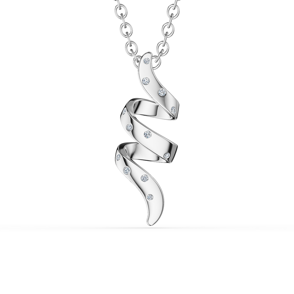 Helix Voluta Pendant in 925 sterling silver, front view