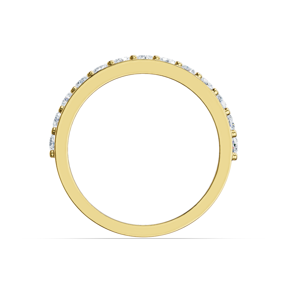 Tennis Baleno Ring in 18kt gold vermeil over 925 sterling silver, front view