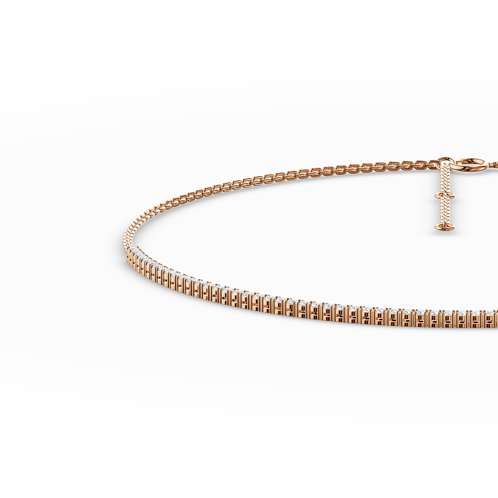 Tennis Solenne Necklace in 18kt rose gold vermeil over 925 sterling silver, close-up 3