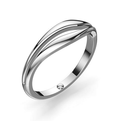 Basics Diamante Ring in 925 sterling silver