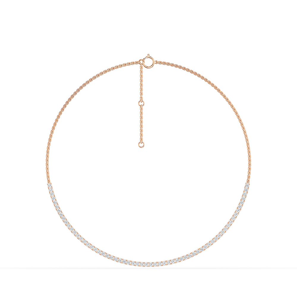 Tennis Celeste Necklace in 18kt rose gold vermeil over 925 sterling silver, front view