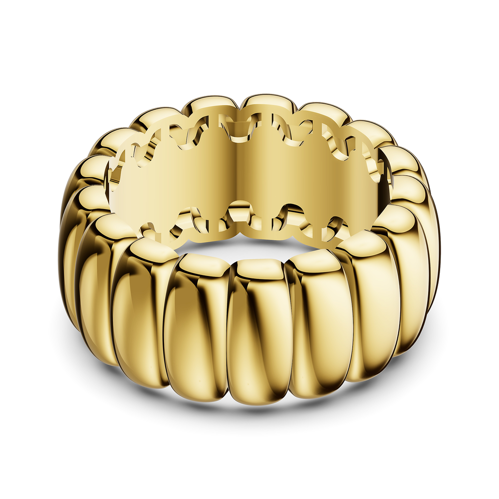 Basics Lipari Ring in 18kt gold vermeil over 925 sterling silver, top view