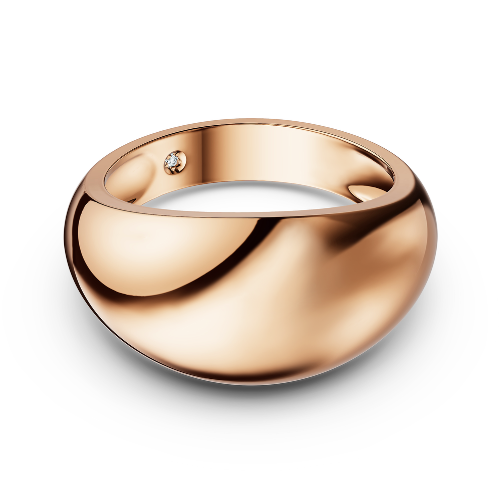 Basics Gaeta Ring in 18kt rose gold vermeil over 925 sterling silver, top view