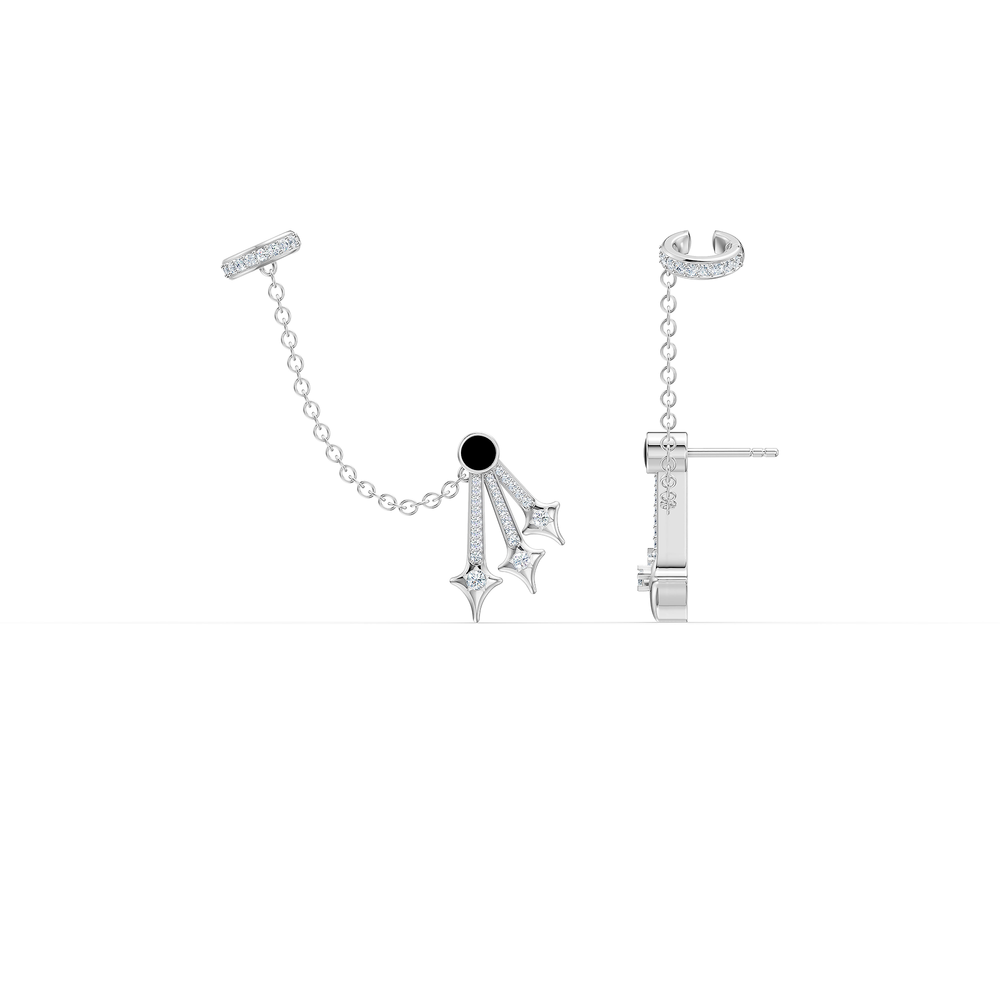 Orion Sirius Earrings in 925 sterling silver, side view