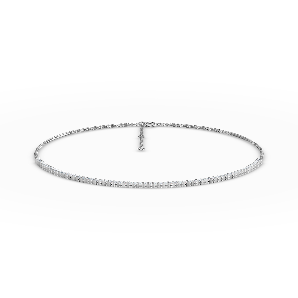 Tennis Celeste Necklace in 925 sterling silver, top view