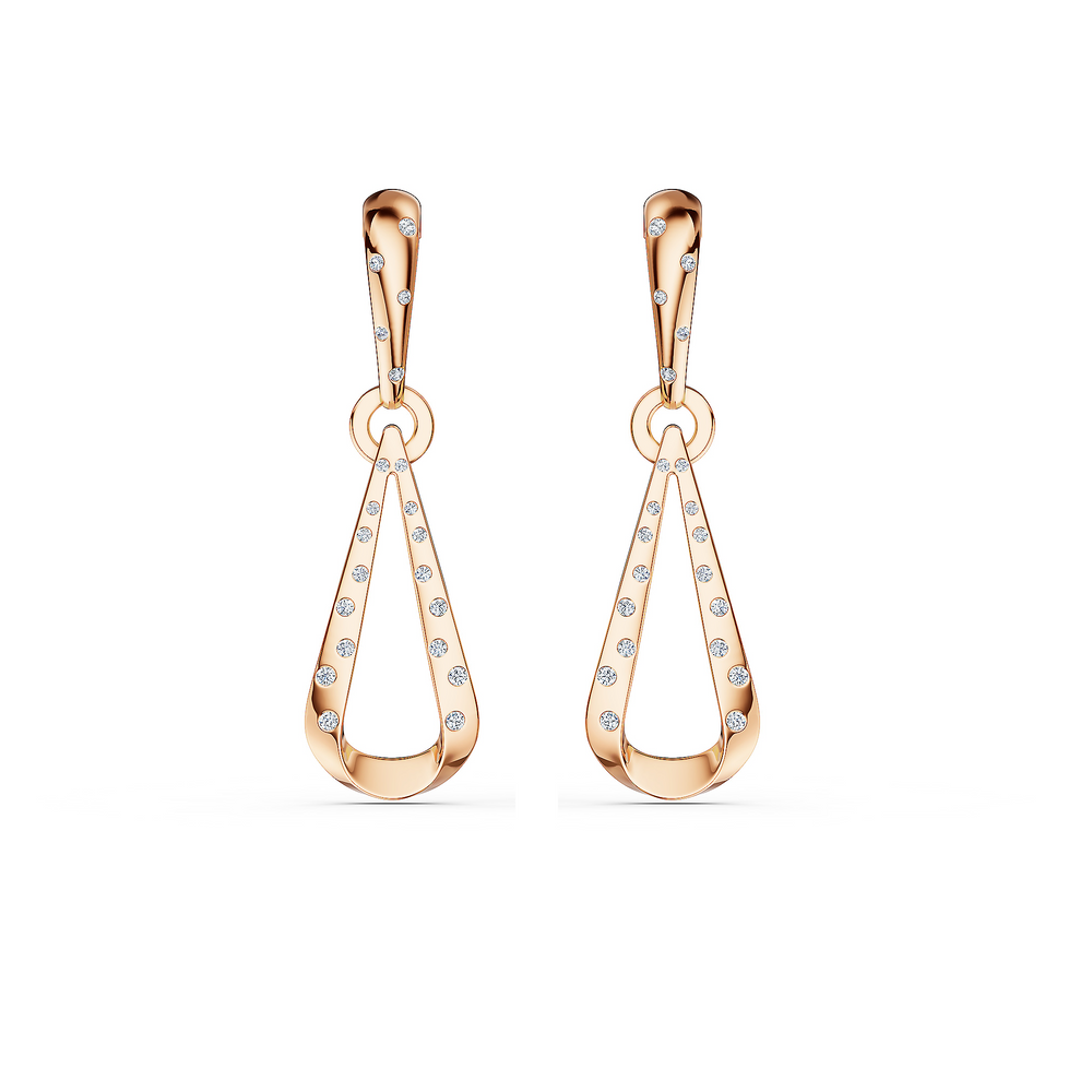 Helix Intreccio Earrings in 18kt rose gold vermeil over 925 sterling silver, front view