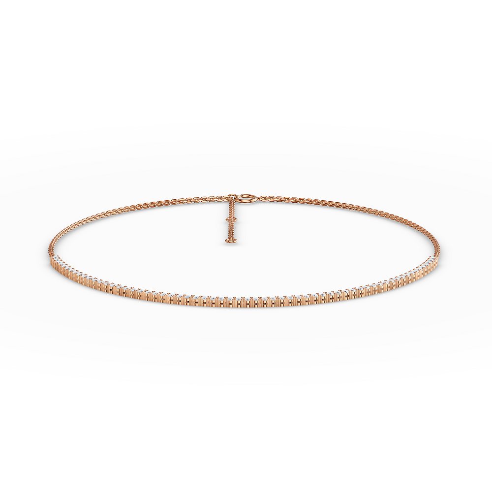 Tennis Serena Necklace in 18kt rose gold vermeil over 925 sterling silver, top view