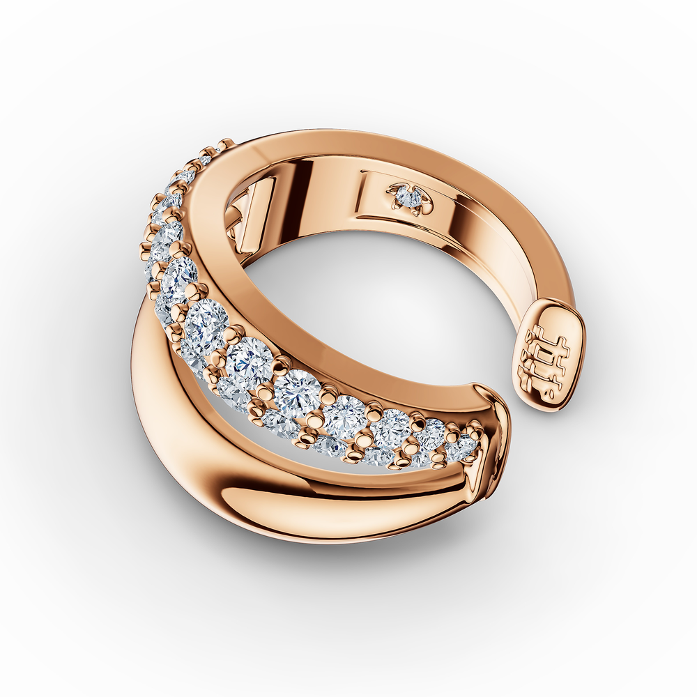 Basics Tropea Ear Cuff in 18kt rose gold vermeil over 925 sterling silver, side view