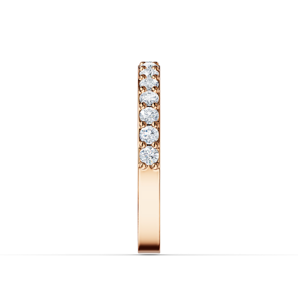 Tennis Favilla Ring in 18kt rose gold vermeil over 925 sterling silver, side view