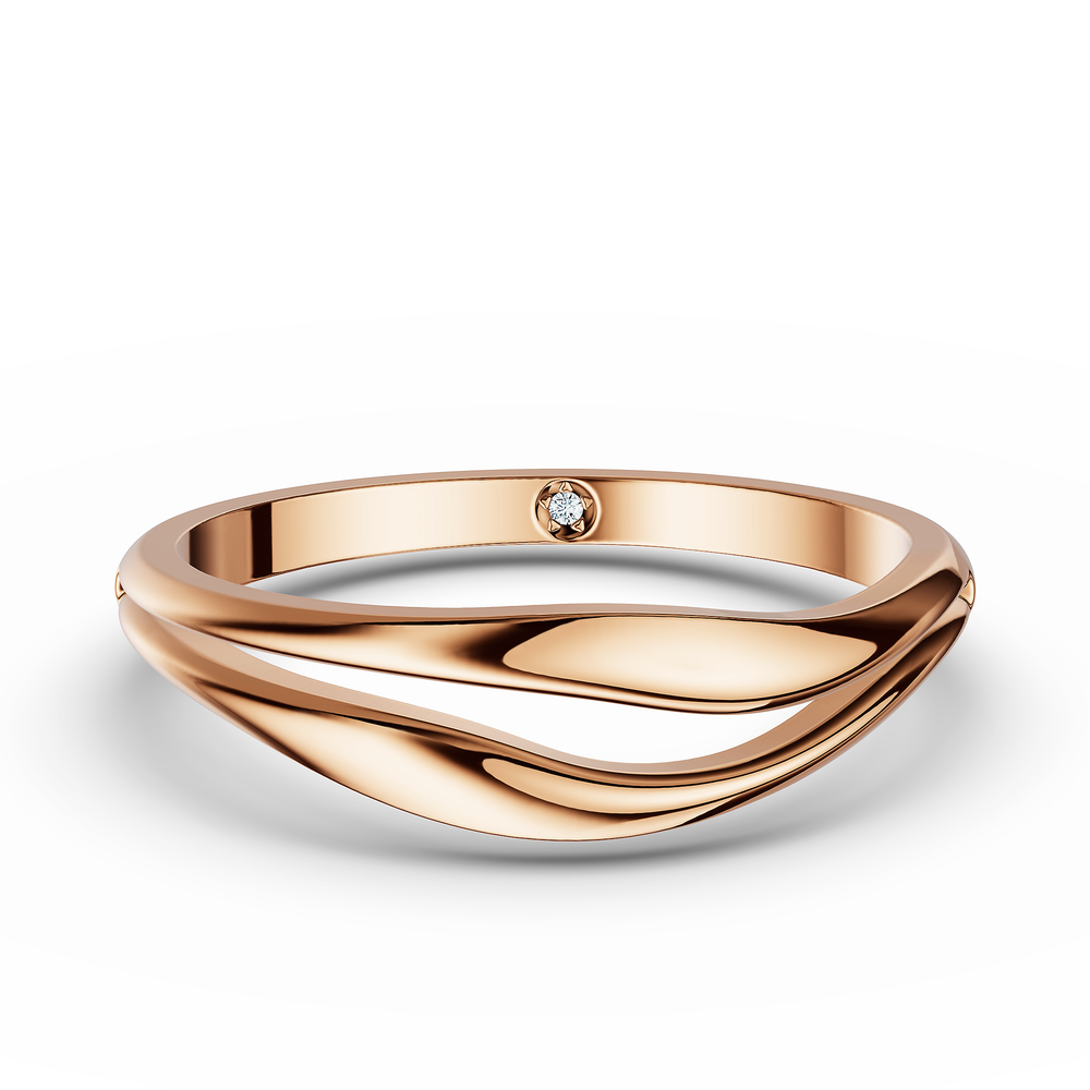 Basics Diamante Ring in 18kt rose gold vermeil over 925 sterling silver, top view