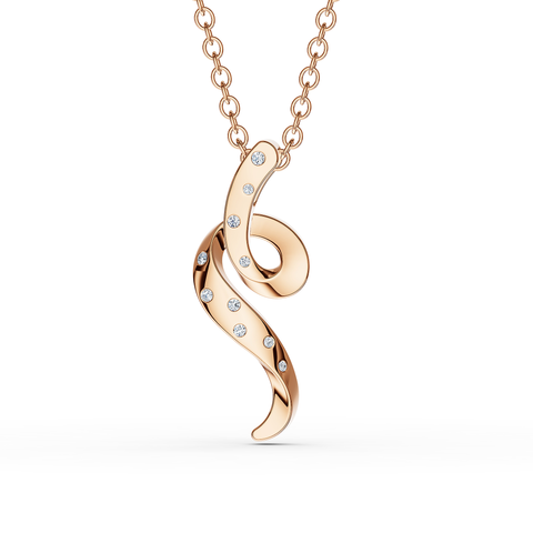 Helix Treccia Pendant in 18kt rose gold vermeil over 925 sterling silver, front view