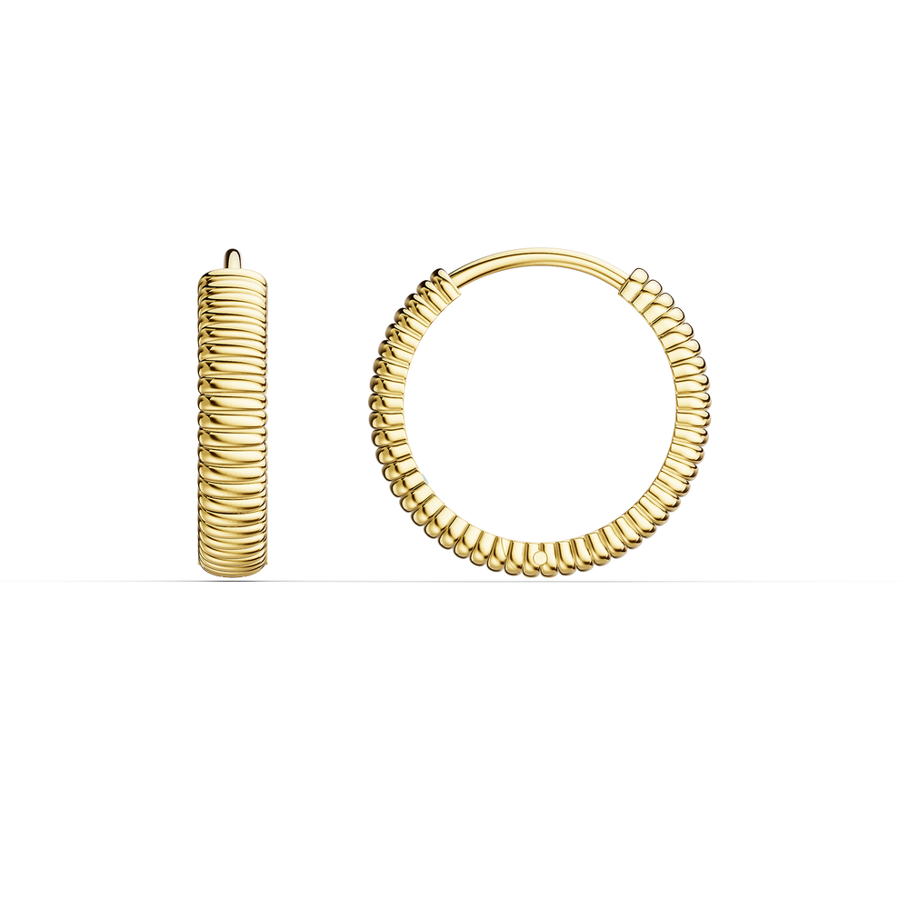 Basics Tindari Earrings in 18kt gold vermeil over 925 sterling silver, side view