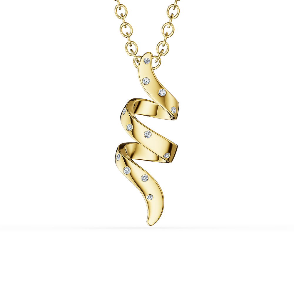 Helix Voluta Pendant in 18kt gold vermeil over 925 sterling silver, front view