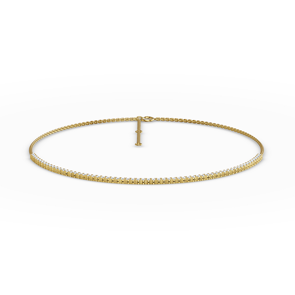 Tennis Serena Necklace in 18kt gold vermeil over 925 sterling silver, top view