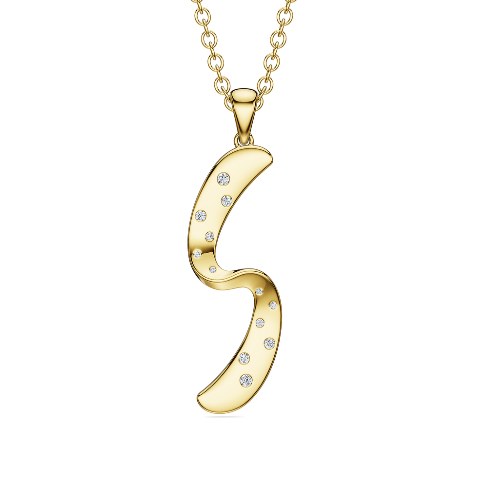 Helix Girandola Pendant in 18kt gold vermeil over 925 sterling silver, front view