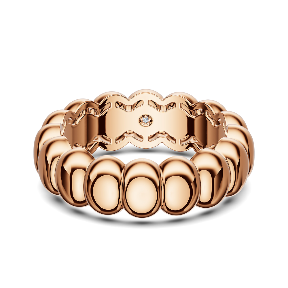Basics Duino Ring in 18kt rose gold vermeil over 925 sterling silver, top view