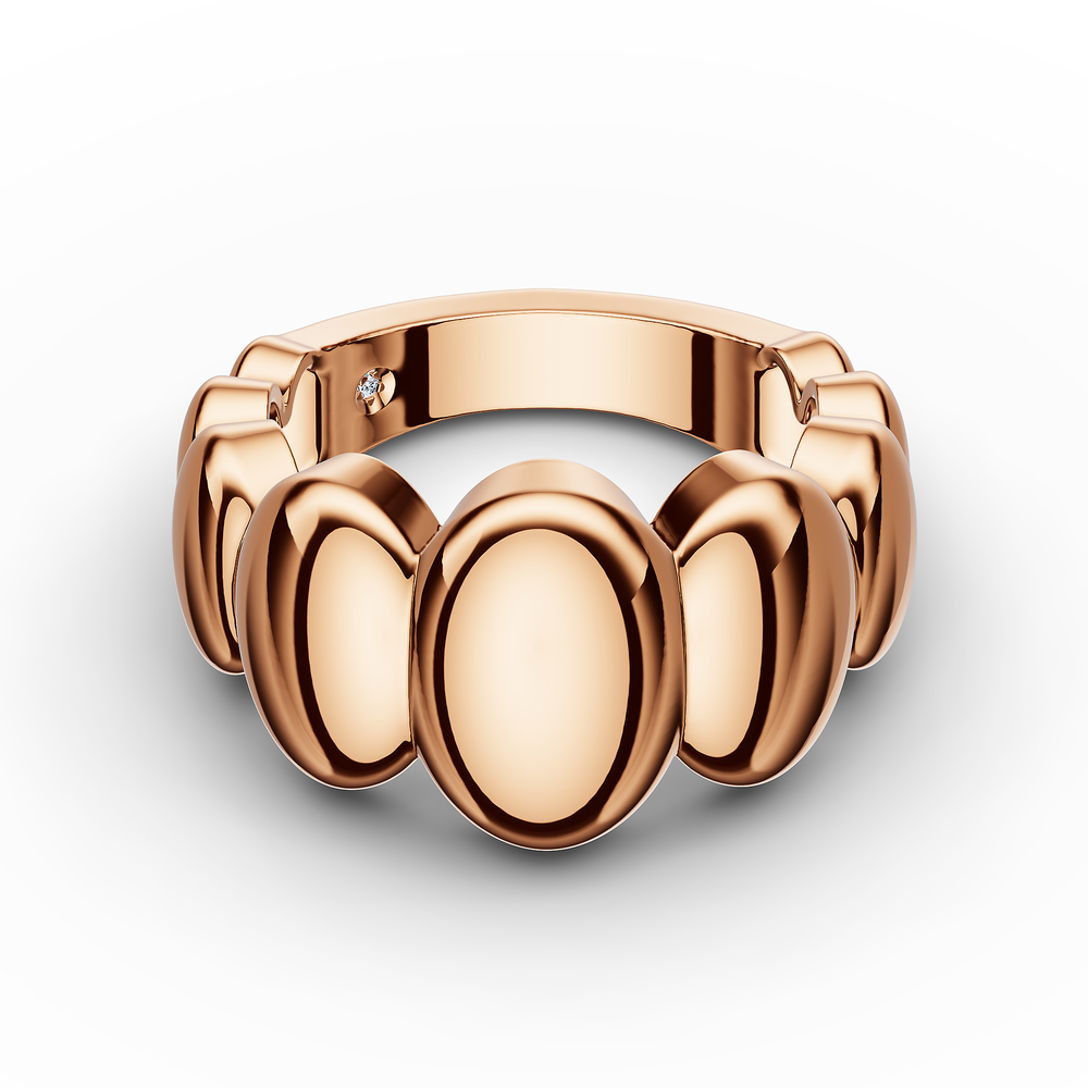 Basics Positano Ring in 18kt rose gold vermeil over 925 sterling silver, top view