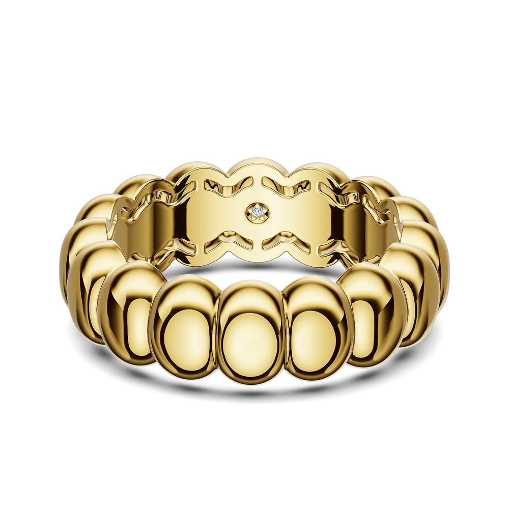 Basics Duino Ring in 18kt gold vermeil over 925 sterling silver, top view
