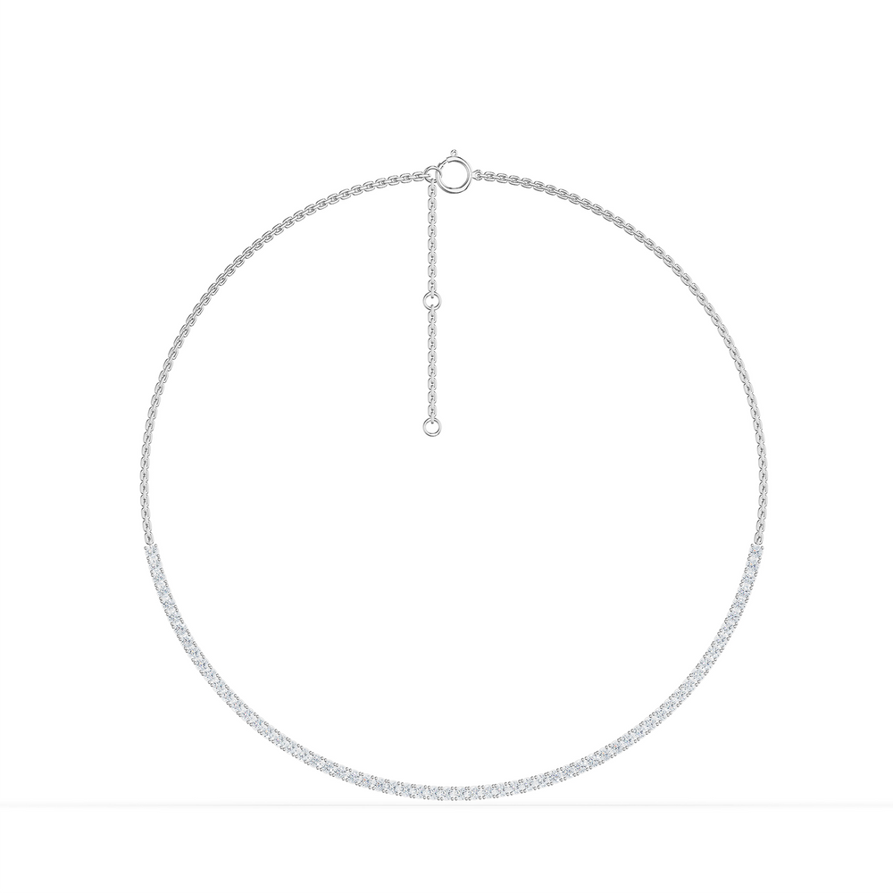 Tennis Serena Necklace in 925 sterling silver, front view