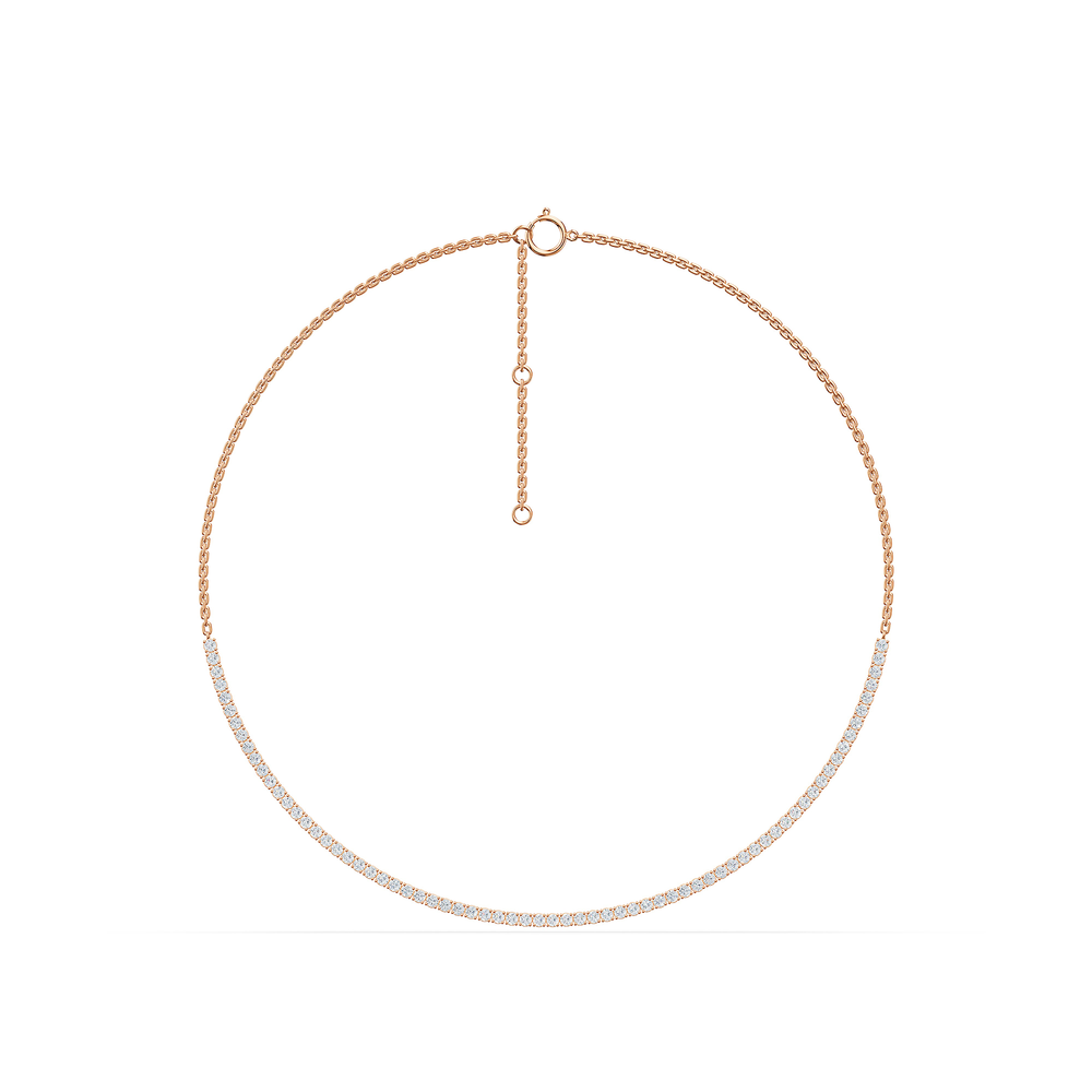 Tennis Solenne Necklace in 18kt rose gold vermeil over 925 sterling silver, front view