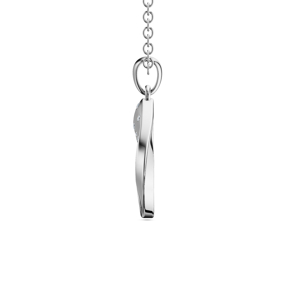 Helix Nautilo Pendant in 925 sterling silver, side view