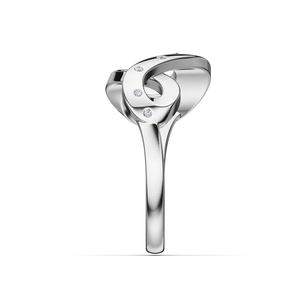 Helix Vortice Ring in 925 sterling silver, side view