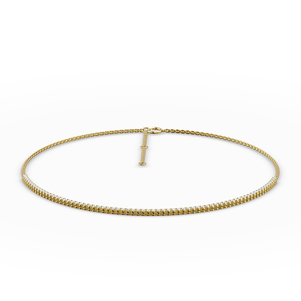Tennis Solenne Necklace in 18kt gold vermeil over 925 sterling silver, top view