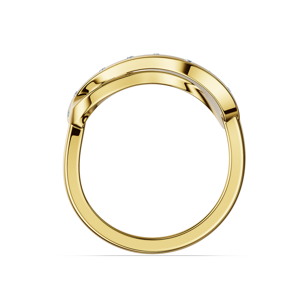 Helix Vortice Ring in 18kt gold vermeil over 925 sterling silver, front view
