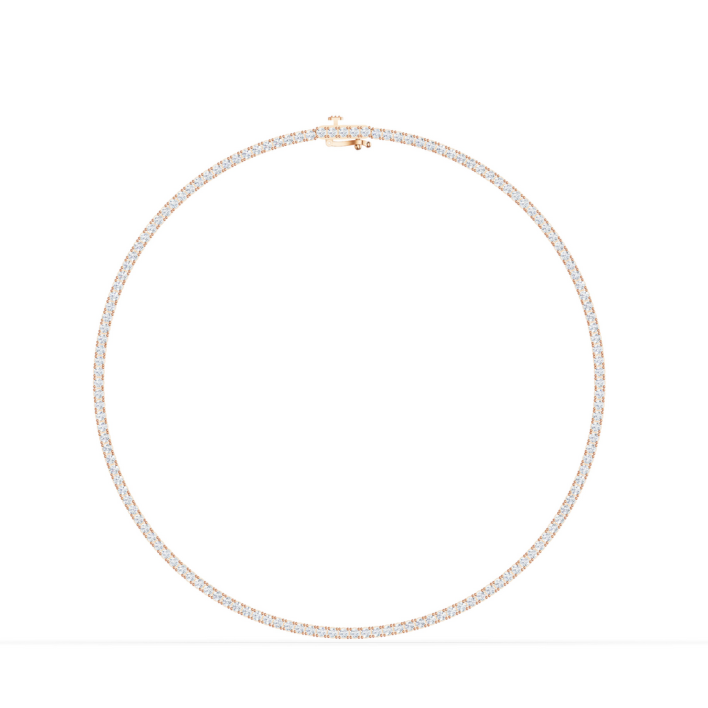Tennis Scintilla Necklace in 18kt rose gold vermeil over 925 sterling silver, front view