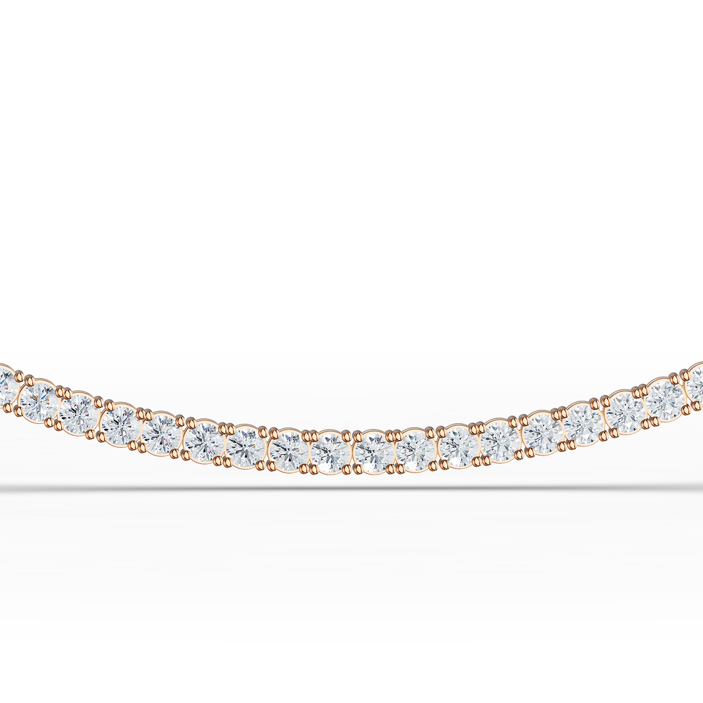 Tennis Celeste Necklace in 18kt rose gold vermeil over 925 sterling silver, close-up