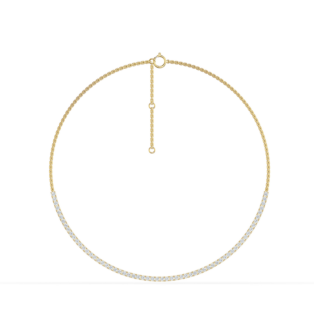 Tennis Serena Necklace in 18kt gold vermeil over 925 sterling silver, front view