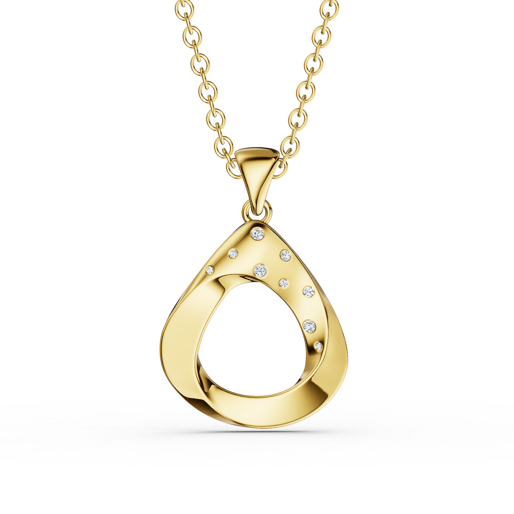 Helix Nautilo Pendant in 18kt gold vermeil over 925 sterling silver, front view