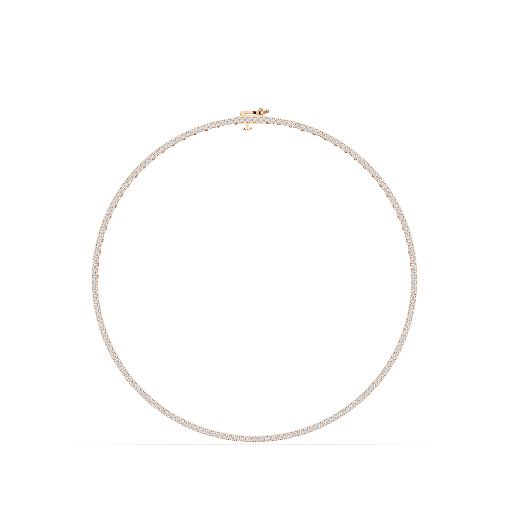 Tennis Lucente Necklace in 18kt rose gold vermeil over 925 sterling silver, front view