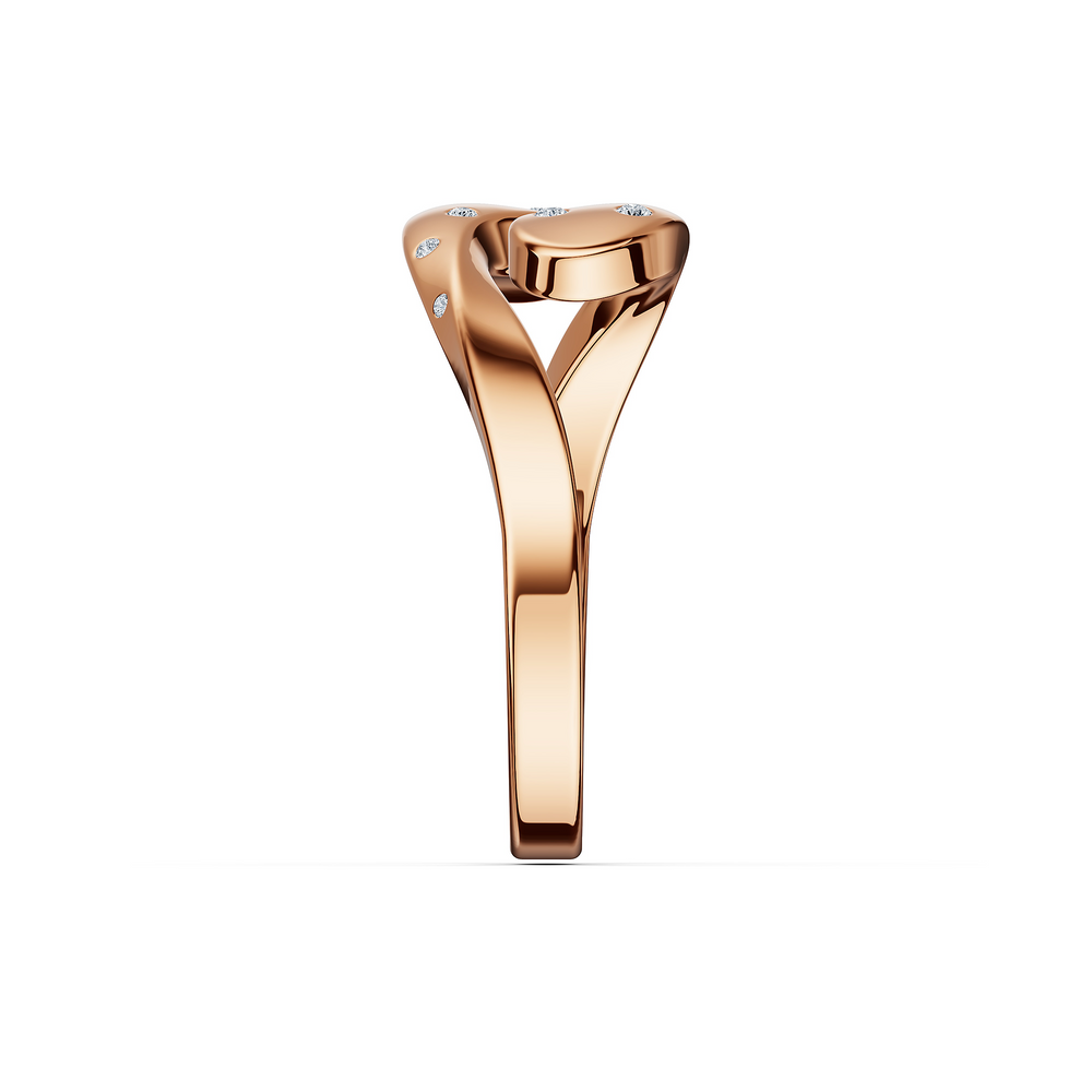 Helix Spira Ring in 18kt rose gold vermeil over 925 sterling silver, side view
