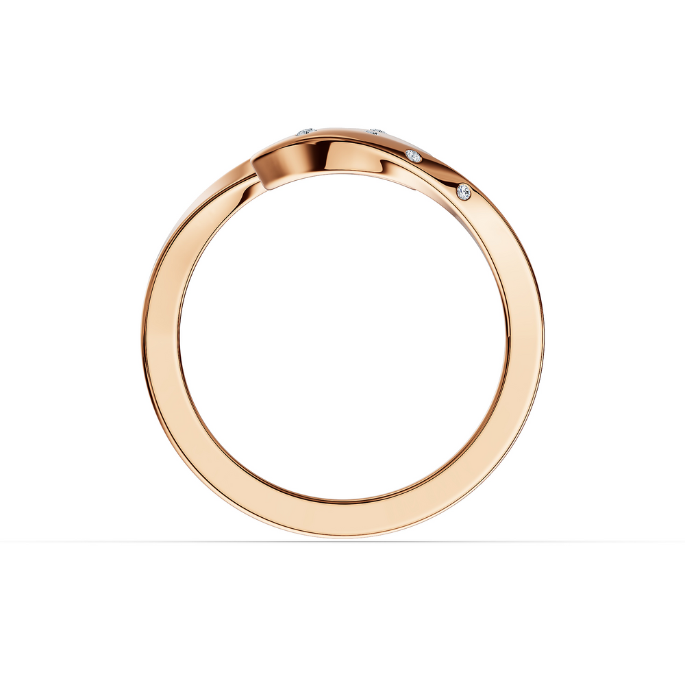 Helix Spira Ring in 18kt rose gold vermeil over 925 sterling silver, front view