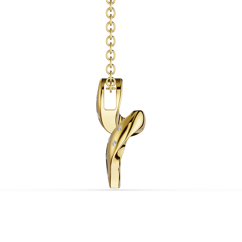 Helix Spira Pendant in 18kt gold vermeil over 925 sterling silver, side view