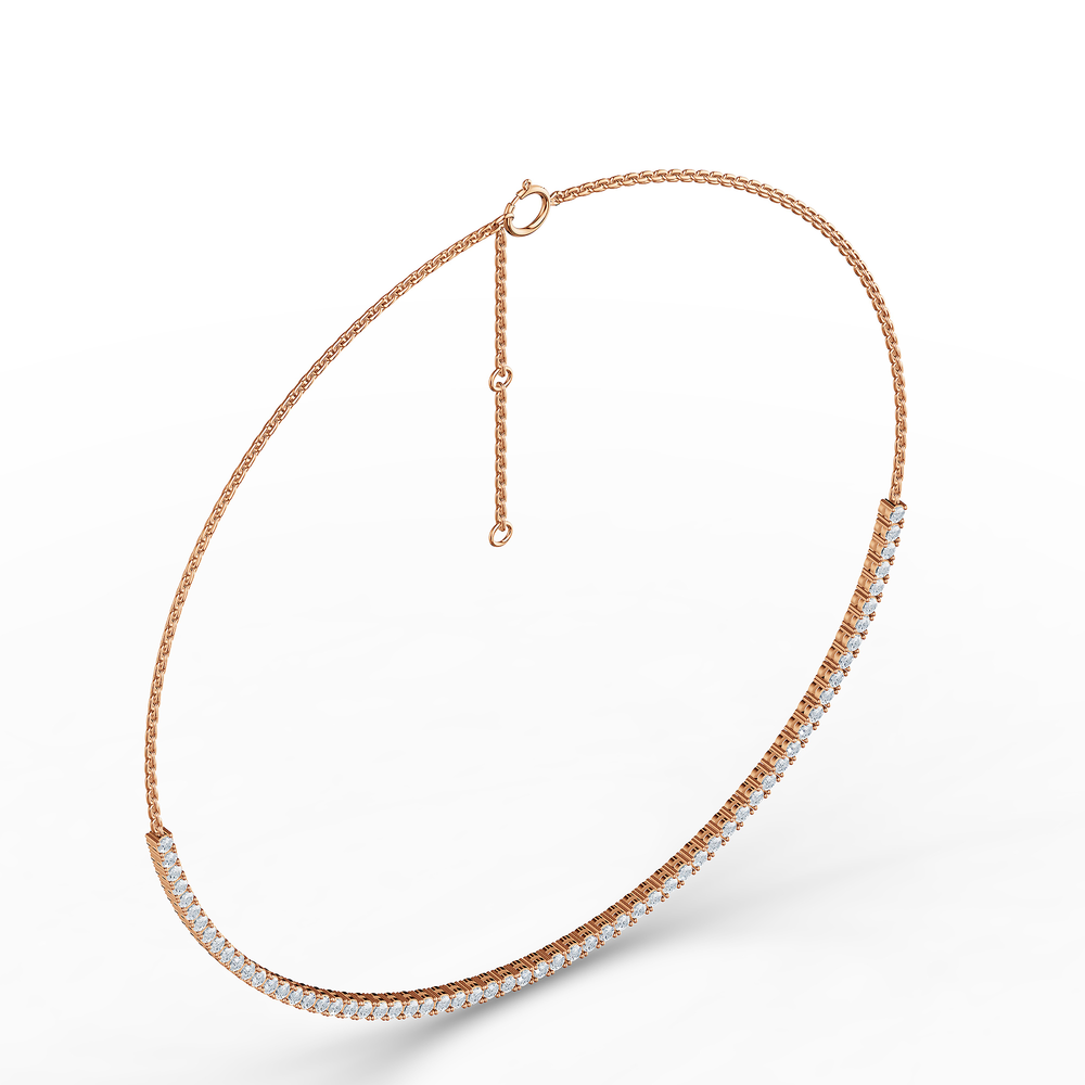 Tennis Celeste Necklace in 18kt rose gold vermeil over 925 sterling silver