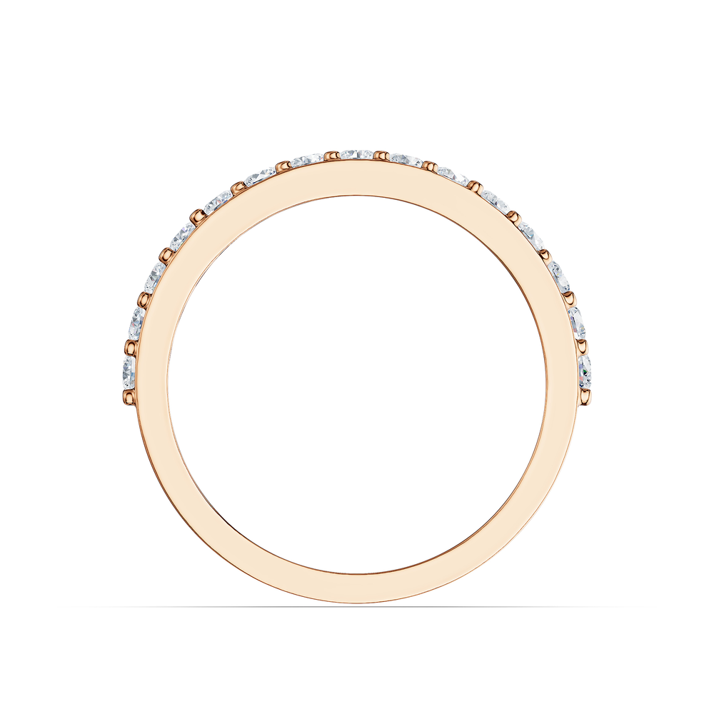 Tennis Favilla Ring in 18kt rose gold vermeil over 925 sterling silver, front view