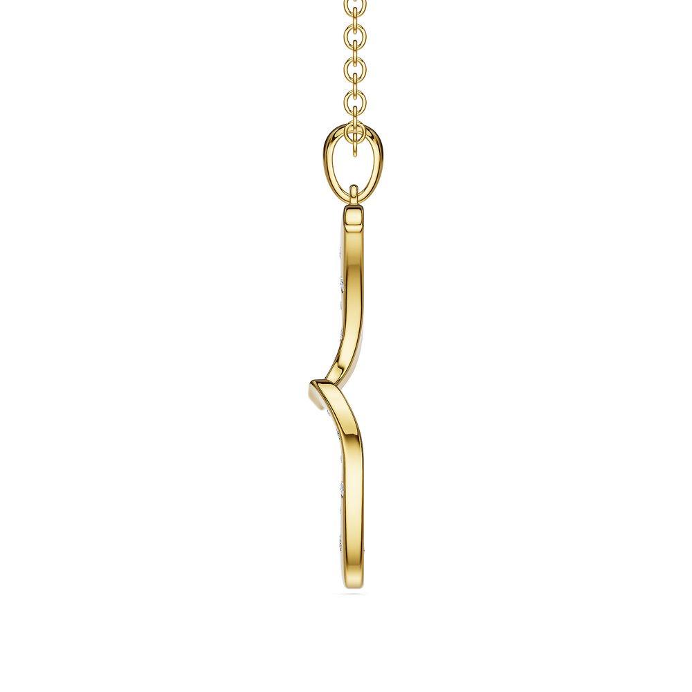 Helix Girandola Pendant in 18kt gold vermeil over 925 sterling silver, side view