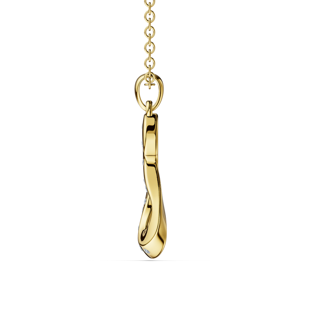 Helix Vortice Pendant in 18kt gold vermeil over 925 sterling silver, side view