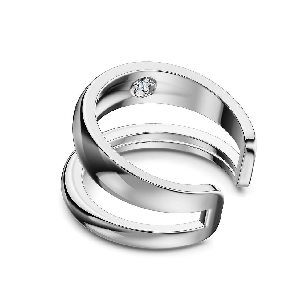 Basics Nemi Ear Cuff in 925 sterling silver, side view