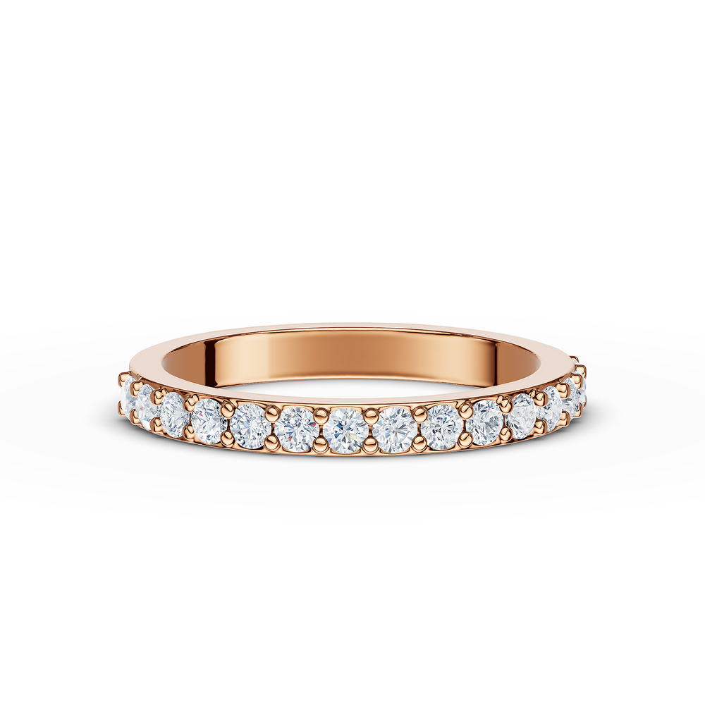 Tennis Favilla Ring in 18kt rose gold vermeil over 925 sterling silver, top view