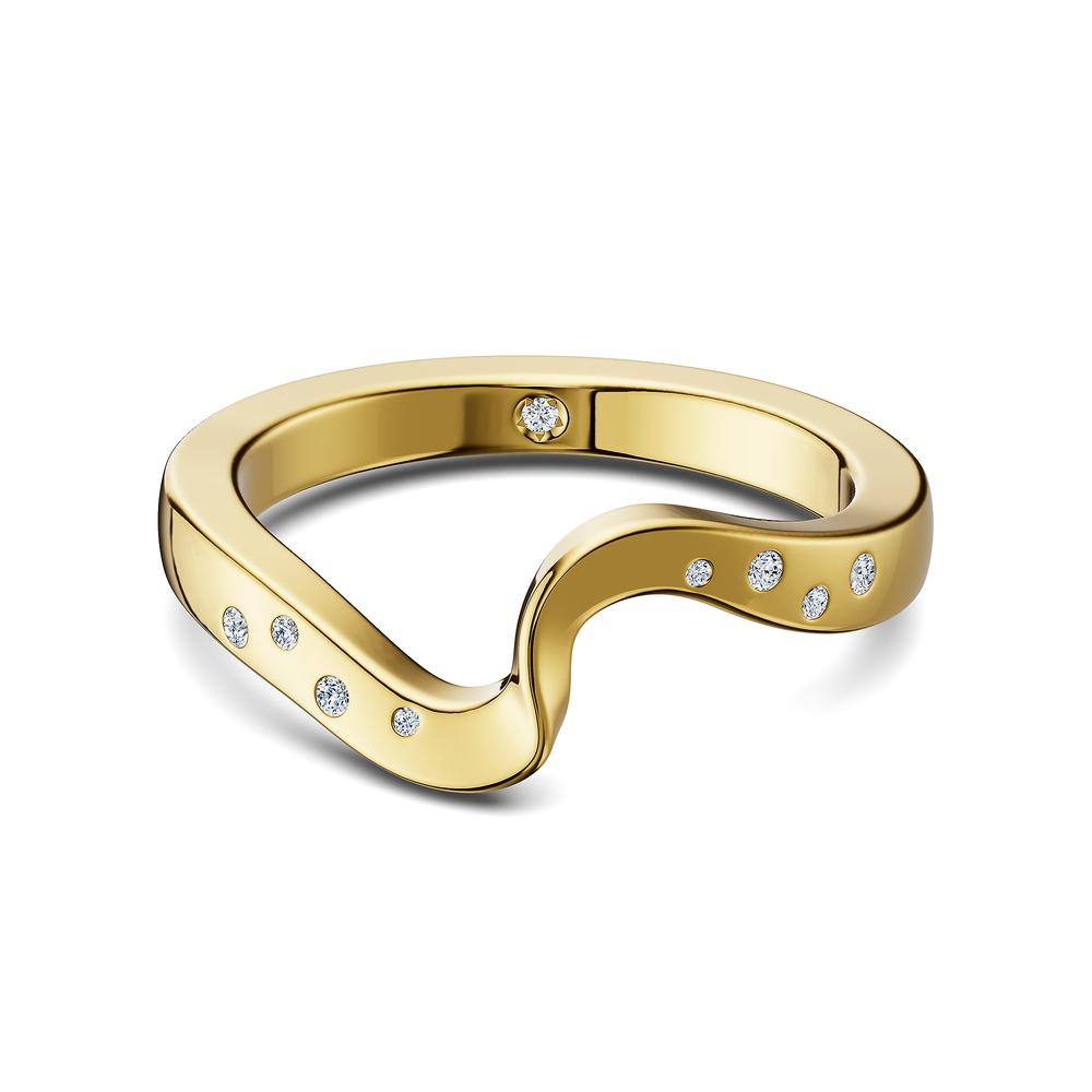 Helix Girandola Ring in 18kt gold vermeil over 925 sterling silver, top view