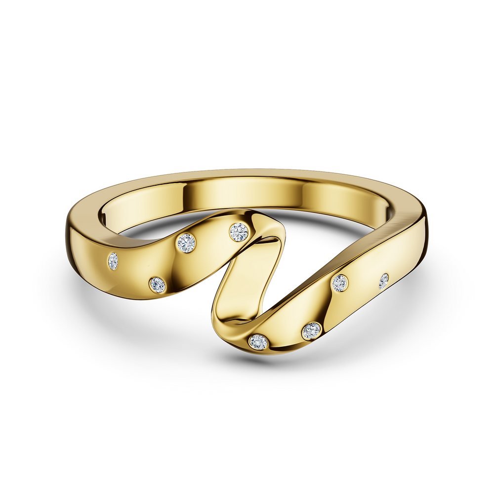 Helix Voluta Petite Ring in 18kt gold vermeil over 925 sterling silver, top view